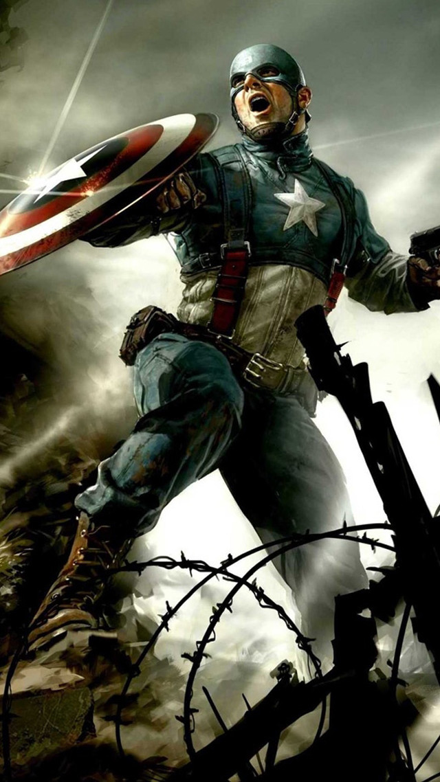 Captain america military shield gun free wallpaper for mobile - medium preview image