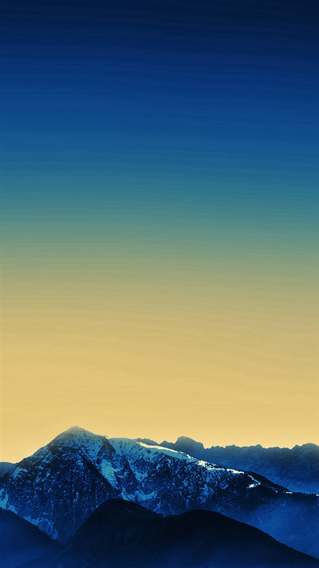 Mountain range yellow sky blue free wallpaper for mobile - medium preview image