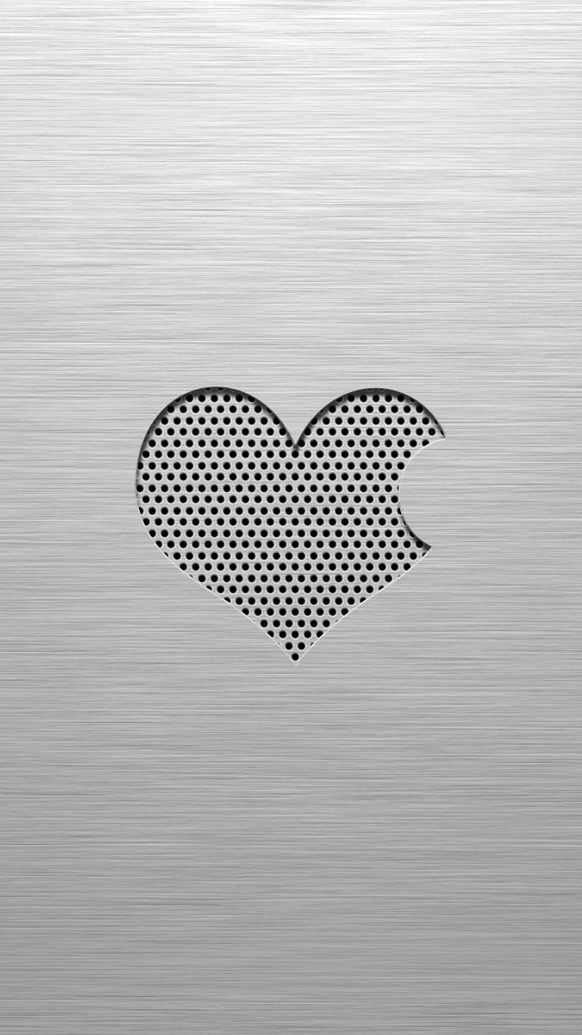 Heart shaped hole metal surface free wallpaper for mobile - medium preview image