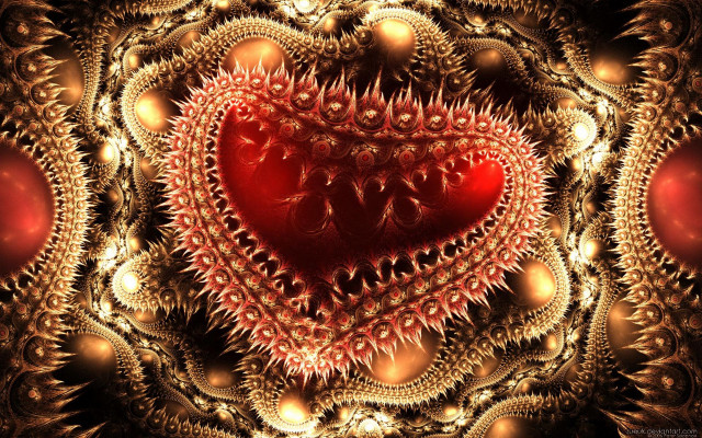 Heart ornaments gothic microscopic lovecraftian free wallpaper for desktop - medium preview image