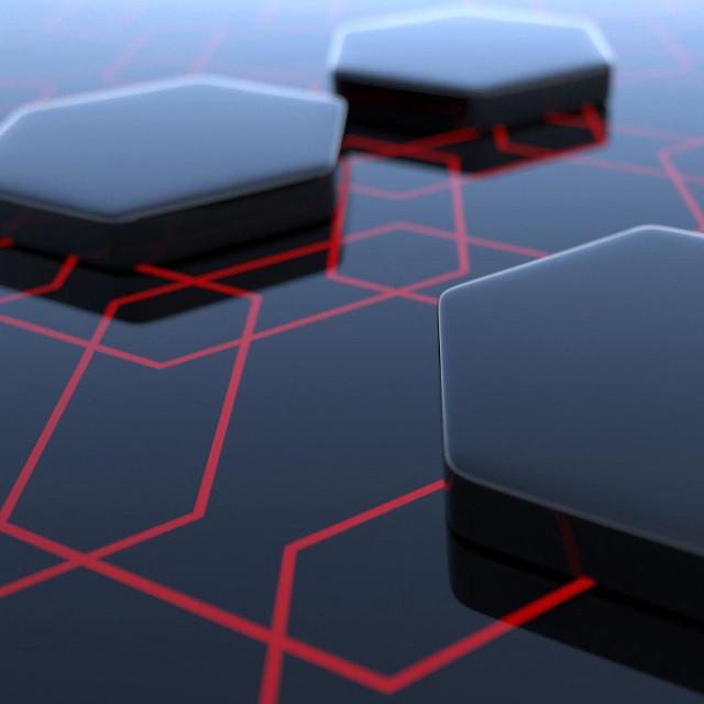 Hexagonal structure red lines black free wallpaper for tablet - medium preview image