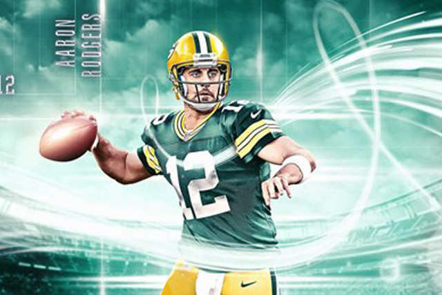 Football player holding ball green #3 free wallpaper for desktop - medium preview image