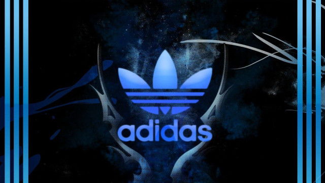 Blue adidas logo black background free wallpaper for desktop - medium preview image