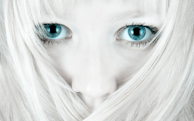 White haired woman blue eyes #5 free wallpaper for desktop - medium preview image