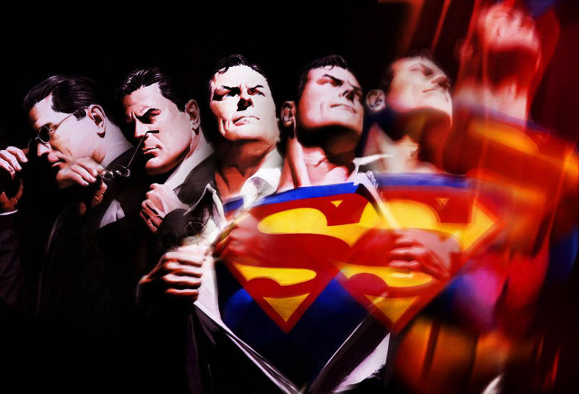 Men superman logo group standing free wallpaper for desktop - medium preview image
