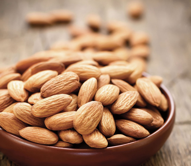 Bowl of almonds on wooden #2 free wallpaper for tablet - medium preview image