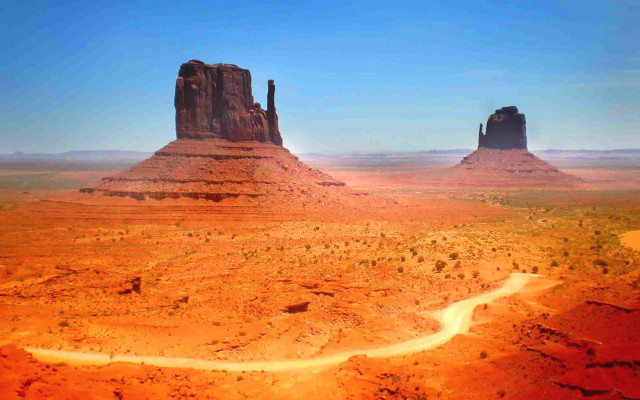 Desert landscape river rocks sky free wallpaper for desktop - medium preview image
