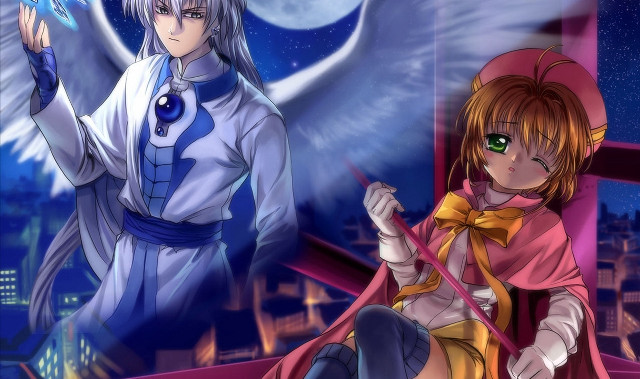 Anime characters sitting ledge full free wallpaper for desktop - medium preview image