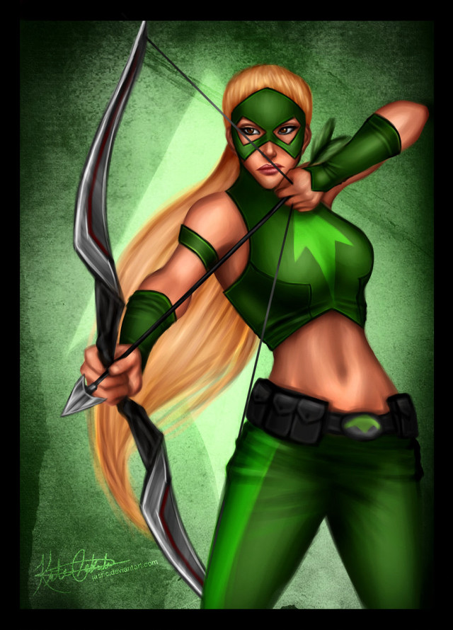 Woman green outfit bow hand free wallpaper for mobile - medium preview image