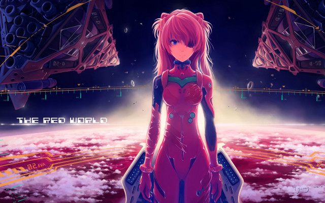 Pink dress girl space station free wallpaper for desktop - medium preview image