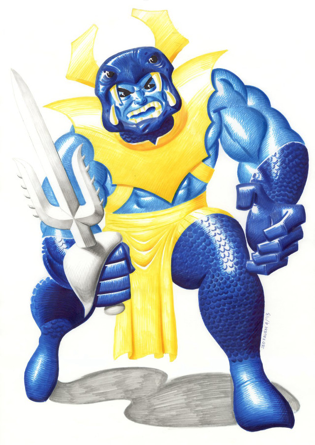 Blue man sword yellow star free wallpaper for mobile - medium preview image