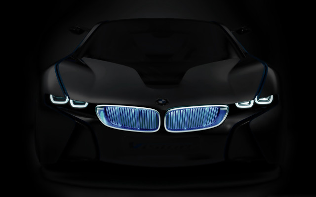 Black car blue light hood free wallpaper for desktop - medium preview image