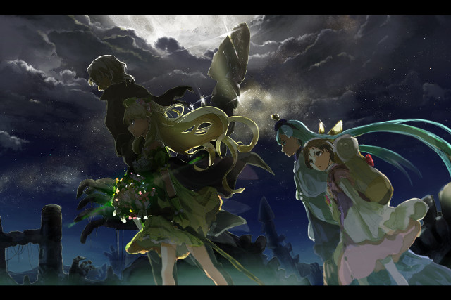 Couple people field night sky free wallpaper for desktop - medium preview image