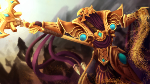 Golden robot sword gold eye free wallpaper for desktop - medium preview image