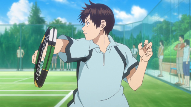 Man holding tennis racquet court #13 free wallpaper for desktop - medium preview image