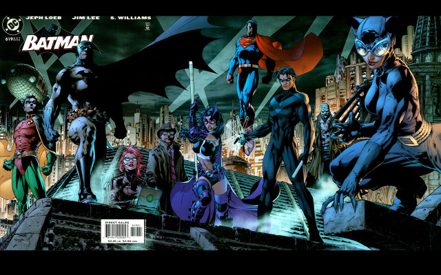 Batman characters building city night free wallpaper for desktop - medium preview image