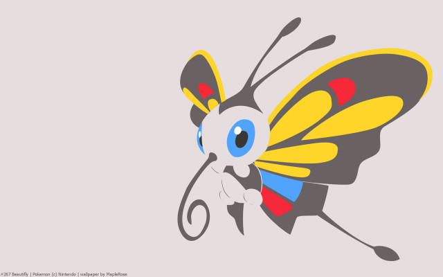 Cartoon butterfly blue yellow red free wallpaper for desktop - medium preview image