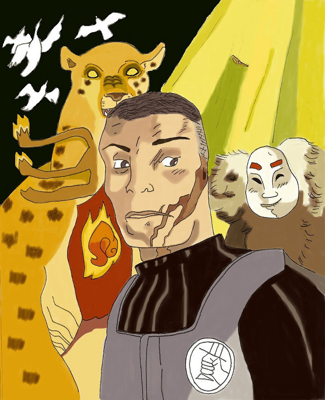 Man cat tiger back bird free wallpaper for mobile - medium preview image