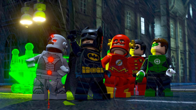Lego batmans rain night green free wallpaper for desktop - medium preview image