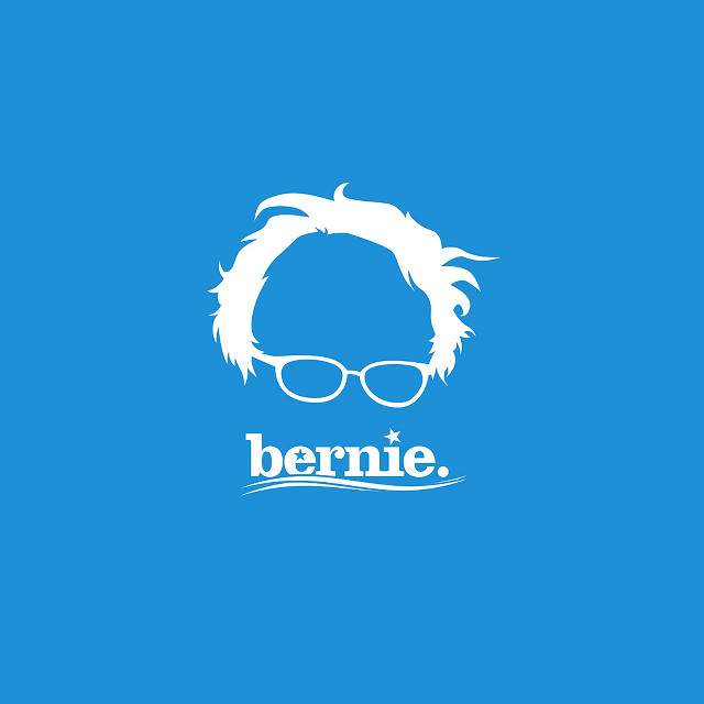 Blue background white bernie logo free wallpaper for tablet - medium preview image