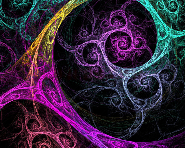 Spiral design purple green black #2 free wallpaper for desktop - medium preview image