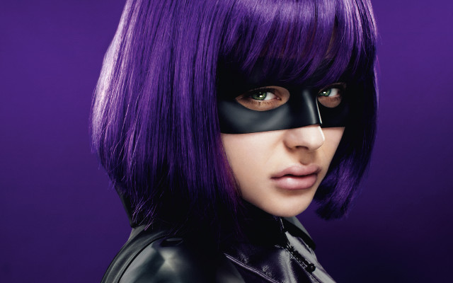 Woman mask purple hair leather free wallpaper for desktop - medium preview image