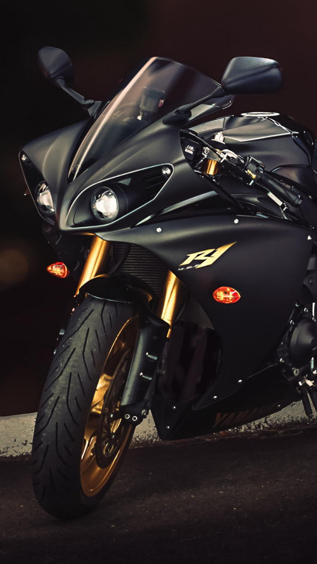 Black motorcycle night road lights #4 free wallpaper for mobile - medium preview image