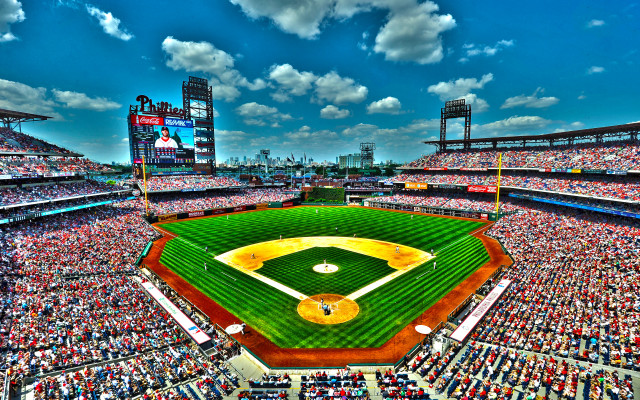 Baseball stadium crowd game cloudy #2 free wallpaper for desktop - medium preview image