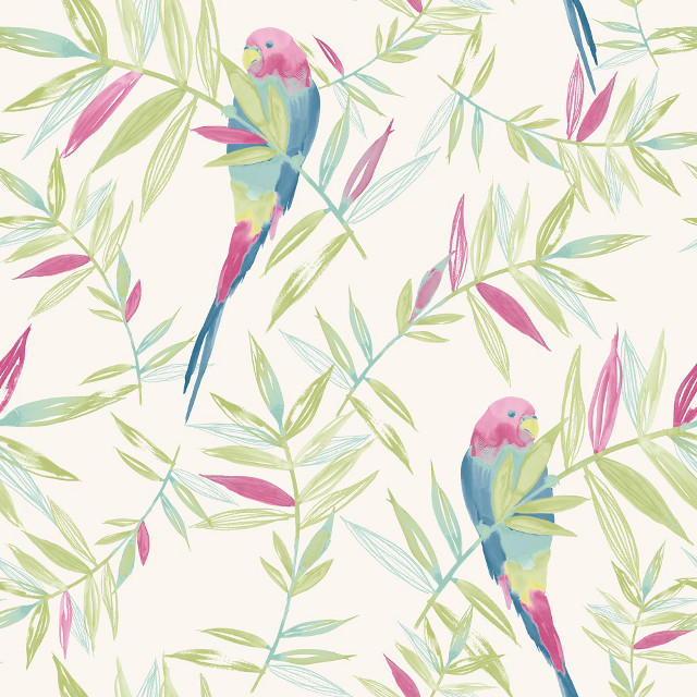 Colorful bird branch tree leaves free wallpaper for tablet - medium preview image