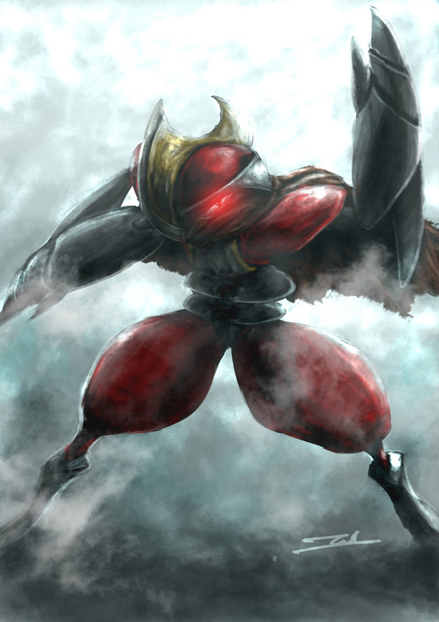 Red black robot flying wings free wallpaper for mobile - medium preview image