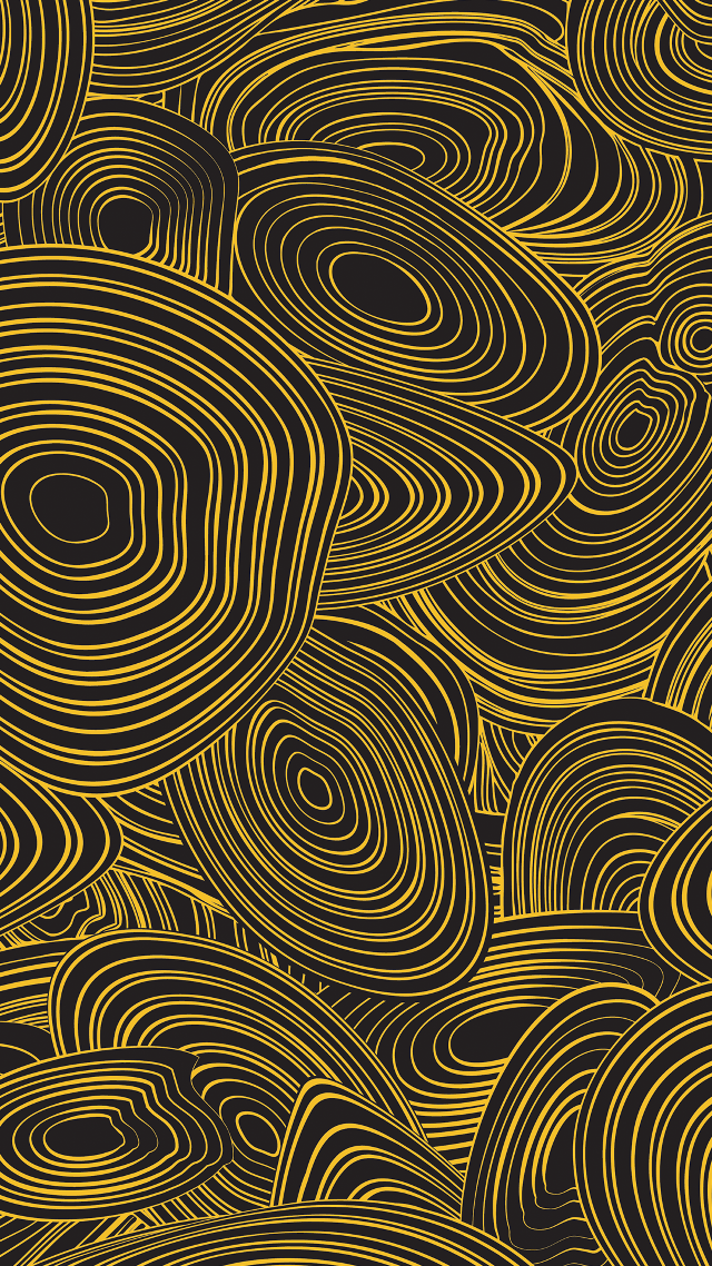 Black gold background swirls circles free wallpaper for mobile - medium preview image