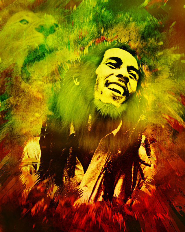 Green haired man fire ruins free wallpaper for mobile - medium preview image