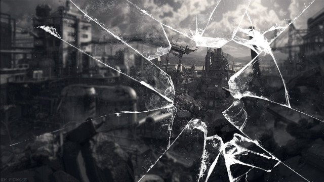 Broken window city sky clouds free wallpaper for desktop - medium preview image