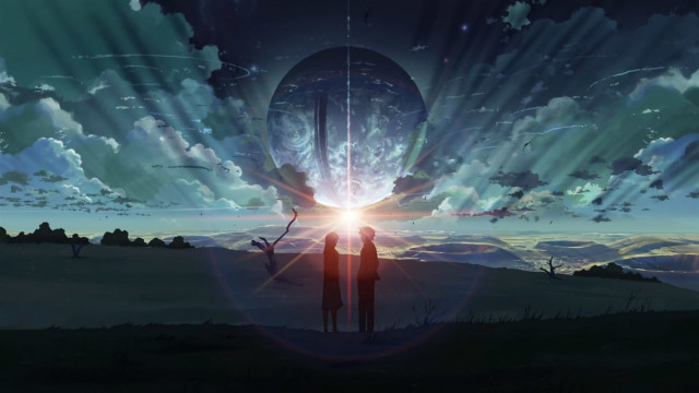 Two people giant object sky free wallpaper for desktop - medium preview image