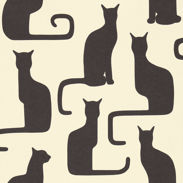 Black white cats silhouette white free wallpaper for tablet - medium preview image