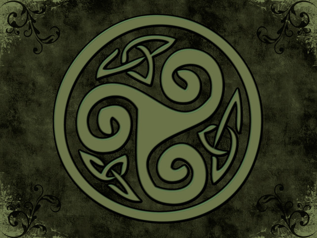 Celtic symbol green black swirly #2 free wallpaper for desktop - medium preview image
