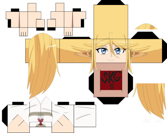 Paper doll blonde hair blue free wallpaper for desktop - medium preview image