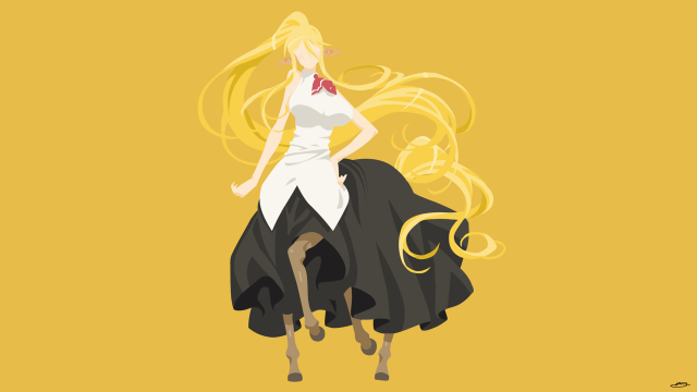 Woman horse yellow background alice free wallpaper for desktop - medium preview image