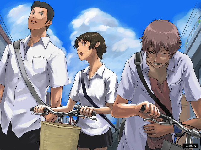 Couple biking street bucket handlebars free wallpaper for desktop - medium preview image