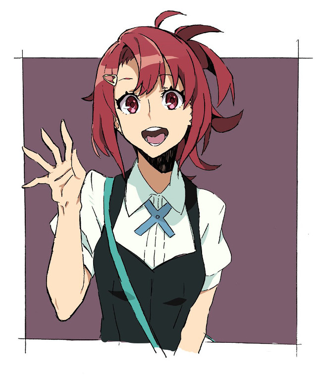 Girl red hair cross hand free wallpaper for mobile - medium preview image