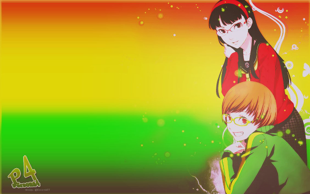 Anime couple standing colorful background free wallpaper for desktop - medium preview image
