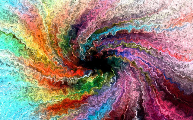 Colorful swirl yarn black center free wallpaper for desktop - medium preview image