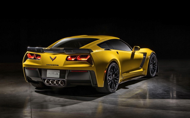 Yellow chevrolet sports car dark #2 free wallpaper for desktop - medium preview image