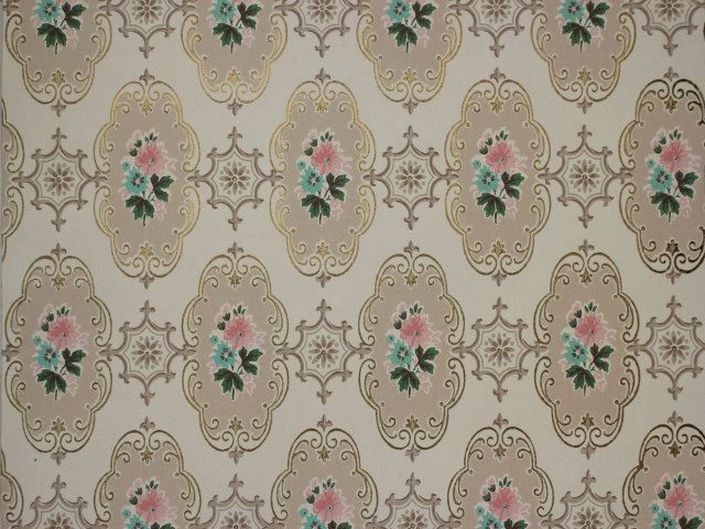 Flower pattern brown background pink free wallpaper for desktop - medium preview image