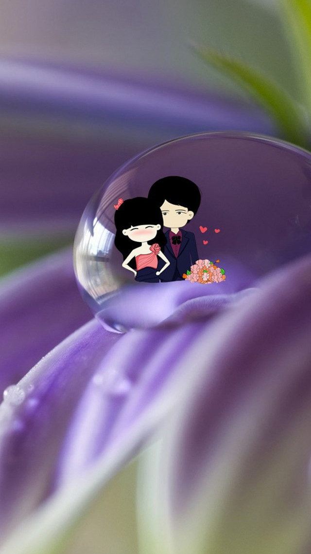 Couple bubble flower petals green free wallpaper for mobile - medium preview image
