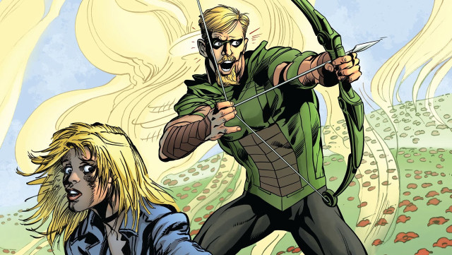 Comic character bow arrow blonde free wallpaper for desktop - medium preview image