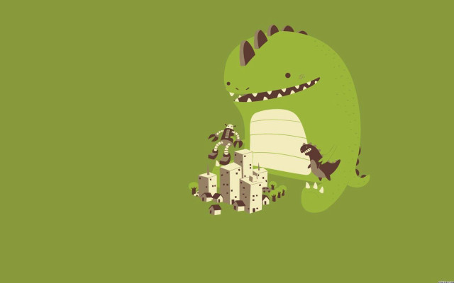 Green wall cartoon dinosaur blocks free wallpaper for desktop - medium preview image