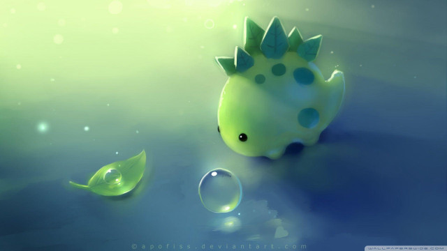 Green blue toy leaf water free wallpaper for desktop - medium preview image