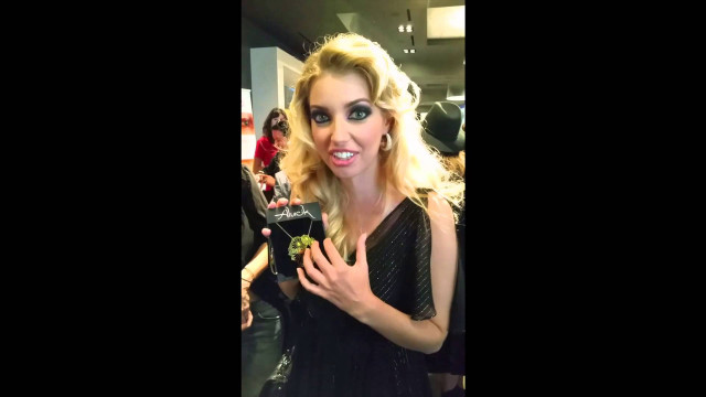 Woman black dress cell phone #3 free wallpaper for desktop - medium preview image