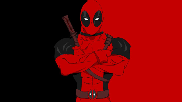 Deadpool gun red costume black free wallpaper for desktop - medium preview image